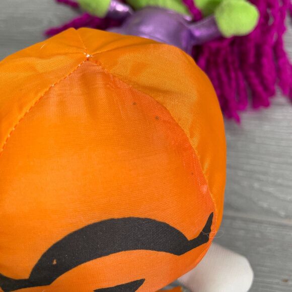 2019 Dan Dee Witch 8in Halloween Plush Spooky Green Purple Pink Hair Soft Toy - Picture 5 of 6